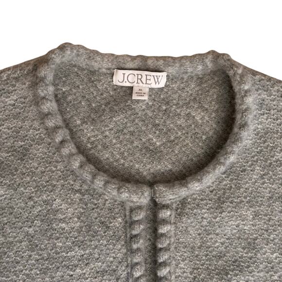 J. Crew Odette Cardigan Sweater Lady Jacket Rhinestones Sz XL Gray - Picture 3 of 7